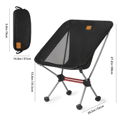 Naturheike YL08 Ultralight Camping Chair, Backpacking Chair with Anti-Sinking Feet, Portable Compact Folding Chair for Hiking Camping Fishing Outdoor — view 2