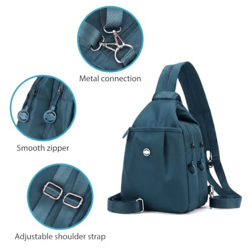 Anti Theft Backpack - Waterproof 2-Way Commuter Bag with Large Capacity Oxford Convertible Shoulder Tote - Stylish Multi-compartment Travel Handbag for Work Fitness Shopping,Blue (30x21x14cm) — view 3