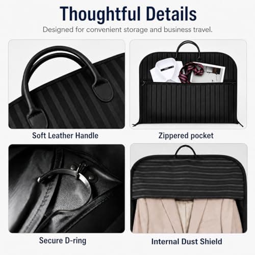 BINBE Suit Bag Oxford Fabric for Travel Suit Carrier, Black 100 x 60 cm — view 4