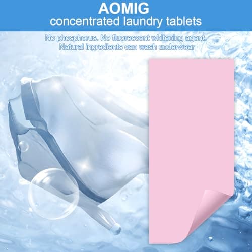 Aomig Laundry Detergent Sheets, 180 Sheets Ultra Concentrated Laundry Detergent Sheet, Deep Stain Removal Laundry Detergent Strips, Eco-Friendly Strip Laundry Soap Sheet for Home Travel-Peach Scent — view 3