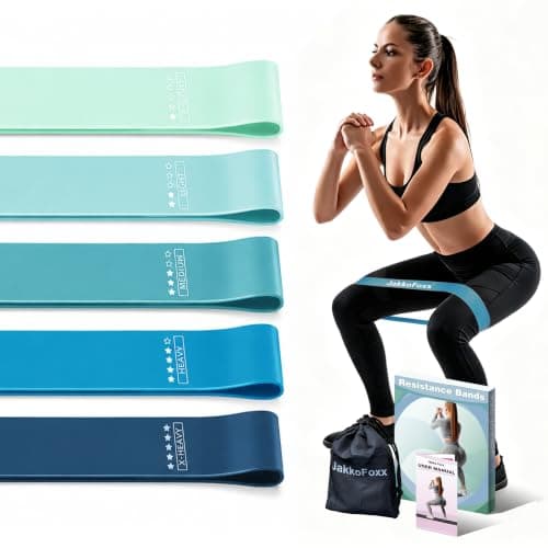 Resistance Loop Exercise Bands Exercise Bands for Home Fitness, Stretching, Strength Training, Physical Therapy,Elastic Workout Bands for Women Men Kids, Set of 5 (Blue)