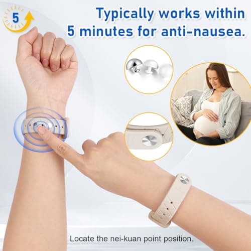 Fefod Travel Sickness Bands for Adults and Kid, 2 Pack Adjustable Acupressure Wristbands, Waterproof Sickness Band Nausea Morning Sickness, Motion Sickness, Sickness Relief Bands — view 6