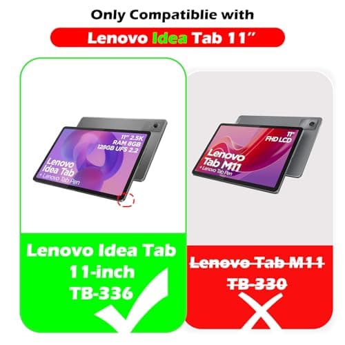 YRH for Lenovo Idea Tab 11 inch Case 2025 with Pen Holder, Back Soft TPU Protective Tablet Cover with Auto Sleep/Wake (Rose Gold) — view 2