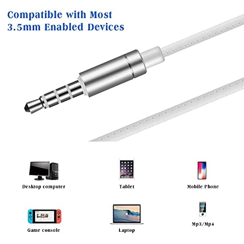 Yiwiso Sleep Headphones, Soft Earphones Wired for Sleeping, Sleep Earpbuds for Side Sleeping, In-Ear Headphones with Mic and Volume Control, Noise-Isolating, Travel, Relaxation (White) — view 6