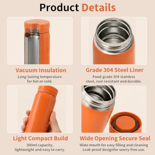 Insulated Bottle 300ml – Stainless Steel Travel Cup — view 3