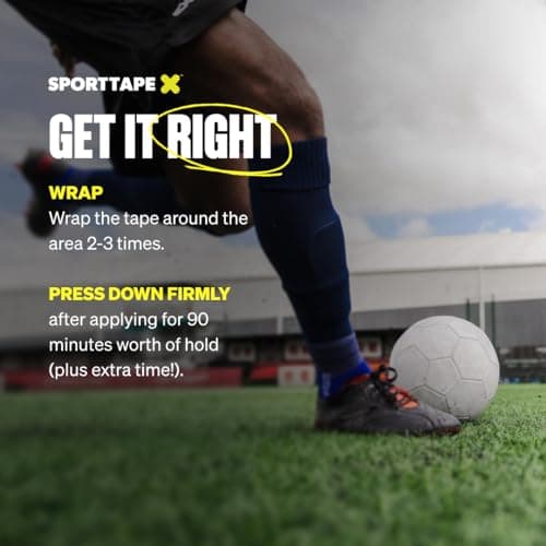 SPORTTAPE 6 Rolls Football Sock Tape, 5cm x 4.5m, Navy Blue, Cohesive — view 5