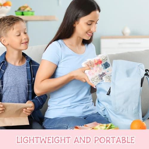 sesameless Snack Box for Kids, Snack Box with 18 Removable Grids Compartments, Multi Plastic Snackle Box Trays with compartment for travel plane (20.1×14.9cm) — view 4