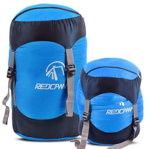 REDCAMP Nylon Compression Stuff Sack,Sleeping Bag Compression Sack,Blue