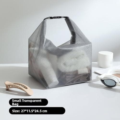 Grey Waterproof Travel Toiletry Bag Set With Wide Opening For Swimming And Fitness Transparent Eva Cosmetic Organizer Portable Case(27 * 11.5 * 24.5cm) — view 2