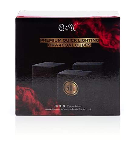 Q4U Quick light Charcoal Coal Premium Quick light Charcoal Coal 50 cubes 10 roll (25mm Cubes) — view 5