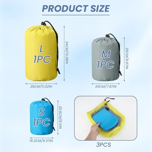 Fascetta 3Pcs Stuff Sack Waterproof Outdoor Small Items Storage Stuff Bag — view 4