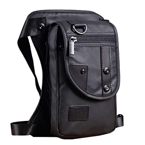 Oxford Outdoor Drop Leg Bag for Men Women Motorcycle Bike Multi-Purpose Thigh Waist Fanny Pack Mens Travel Riding Cycling Fishing Hunting Hiking Tactical Camping Black