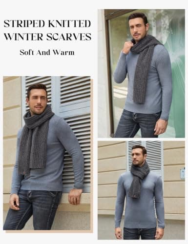 Vijamiy Winter Scarf Lightweight Long Knitted Scarves for Women Men — view 2