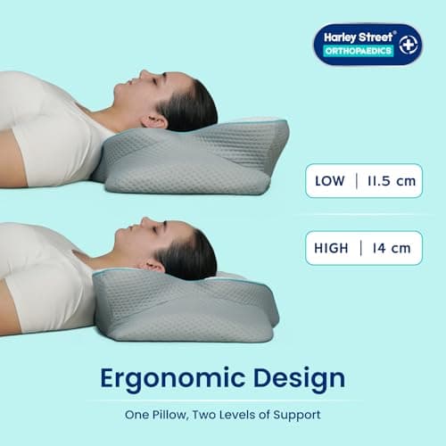 Harley Street Orthopedic Neck Support Pillow (Large) | Ergonomic Cervical Pillow | Orthopaedic Memory Foam Pillow for Side Sleepers | Hypoallergenic & Machine Washable — view 4