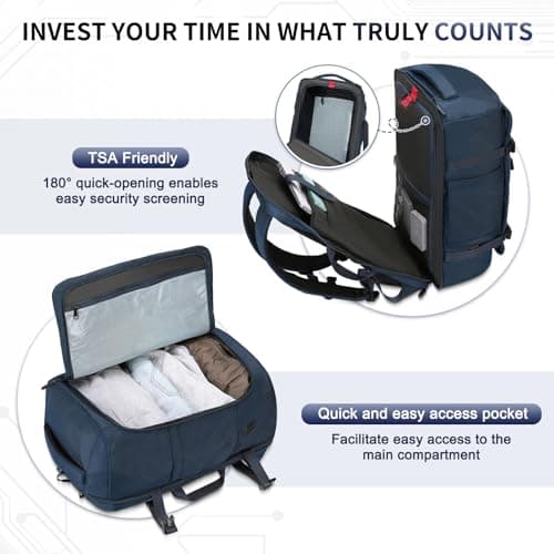SUIKIHUM Travel Backpack,Carry on Backpack TSA Flight Approved Daypack 40L — view 5