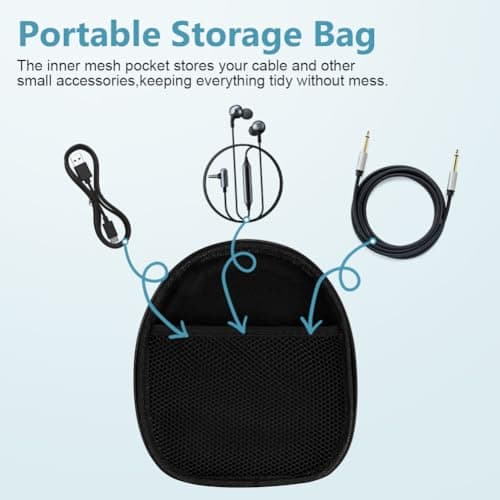 Ainiv Hard Case Compatible with Sony WH-CH700/710/720N WH-1000XM4 and JBL 720BT 710BT Wireless Noise Cancelling Headphones, Large Headphone Case, Portable Travel Headphone Storage Cover Bag (Black) — view 5