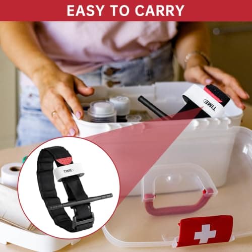 3 Pack Tourniquet,Hemostatic Bandage Outdoor Emergency Tourniquets,Portable Tourniquet Tactical Emergency Strap,Emergency Tourniquet for Camping Hiking Mountaineering Outdoor Sports — view 6