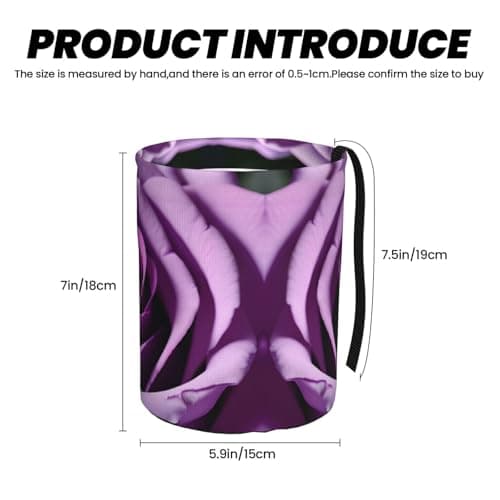 MDATT Purple Rose Car Trash Can Leak-Proof Organizer For Long Road Trips And Family Vacations — view 3