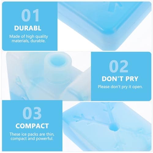 4pcs Cool Ice Box Reusable Ice Pack for Food Storage, Blue Rubber — view 6
