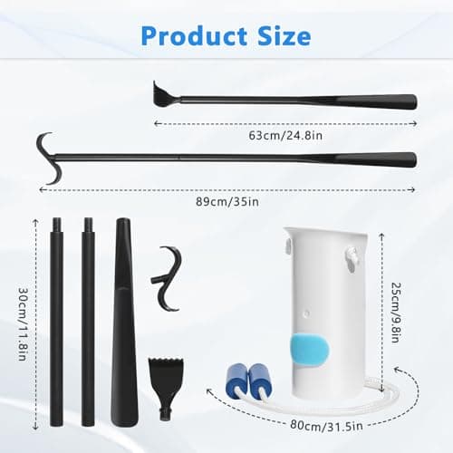 Fanwer Sock Assist &Dressing Pole – Easy to Use Sock Helper with Foam Handles, Improved Design vs. Three-Finger Stocking Slider – Assist for Elderly, Disabled, Pregnant & Diabetics（White） — view 2