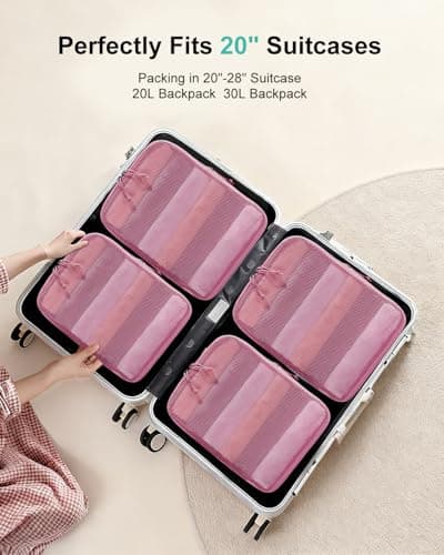 ECOHUB 4 Piece Compression Packing Cubes, Recycled Tear-Resistant Mesh — view 5