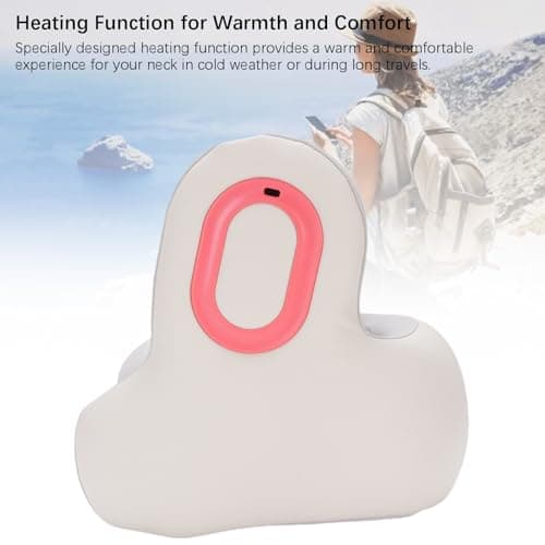 Heating U Shaped Travel Pillow with Noise Canceling Bluetooth for Airplane Car - ABS Black — view 4