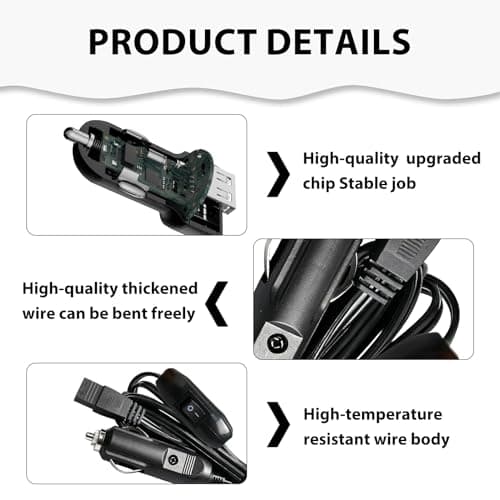 3m 12V Car Refrigerator Car power cable, Universal cool box power Extension, Portable Fridge Power Adapter for Camping Travel Festivals, 12V DC Plug Cable for Cars, Outdoor Appliances — view 3