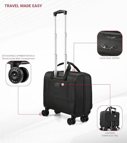 star cloud Rigid Frame Rolling Laptop Bag on Wheels, Rolling Briefcase with USB & Type-C Charging Port,Water Resistant Rolling Computer Bag for 17.3 Inch Laptop (18 × 16.5 × 8 inches) — view 5