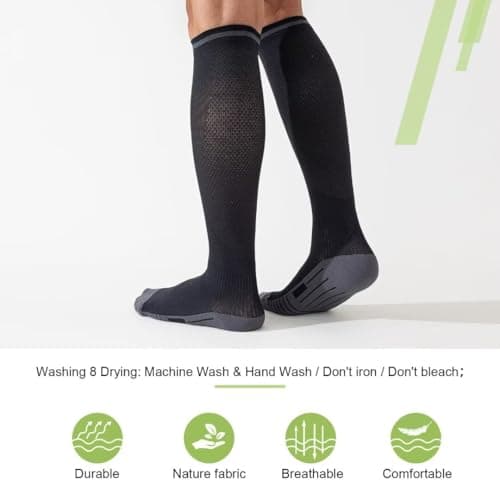 Niorasen Compression Socks for Women Men 20-30mmHg, 3 Pairs Flight Socks — view 4