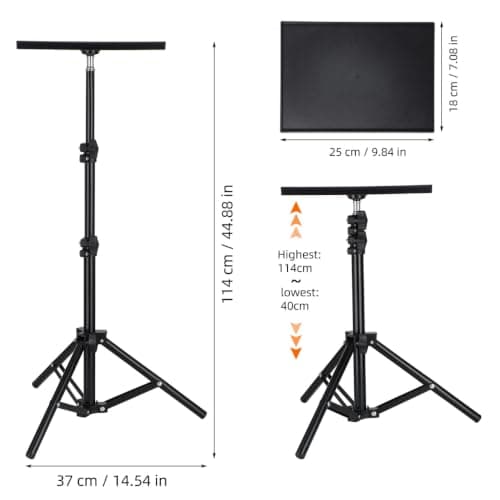 BESPORTBLE Adjustable Projector Stand Tripod with Anti-Slip Tray for Floor and Tabletop Use Portable Projector Holder for Home Cinema and Office Presentations Height Adjustable Shelf — view 5