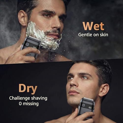 Foil Shaver, Electric Shavers for Men,10000 RPM Close & Smooth Daily Shaving, Wet & Dry Electric Razor with 90 Min Runtime, USB-C Fast Charge, IPX7 Waterproof for Travel, Shower & Home Use, Black — view 4