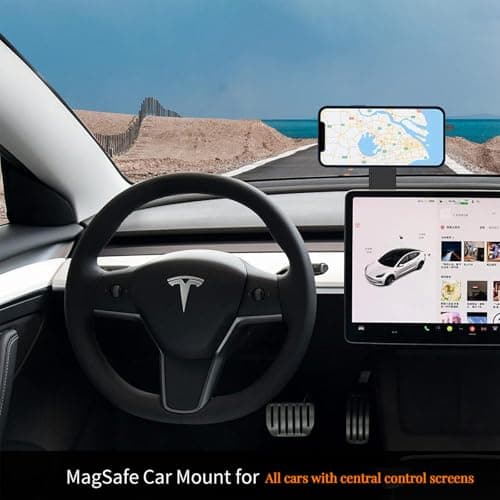 Universal Magnetic Phone Mount Holder for Computer Monitor Laptop Car Dashboard - Aluminum Foldable Adjustable Stand with Magsafe & 270° Rotation, Compatible with iPhone Tesla Dual Screen Setup — view 3