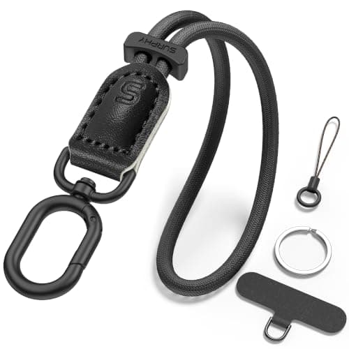 SURPHY Leather Strap for Phone, Adjustable Stylish Anti-Theft Wrist Lanyard