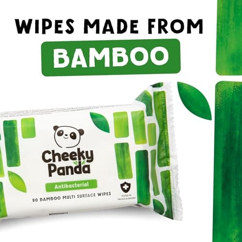Cheeky Panda Antibacterial Wipes – 90 Bamboo Cleaning Cloths for Kitchen & Home, Kills 99.99% of Bacteria, PFAS Tested, Vegan & Cruelty Free — view 6