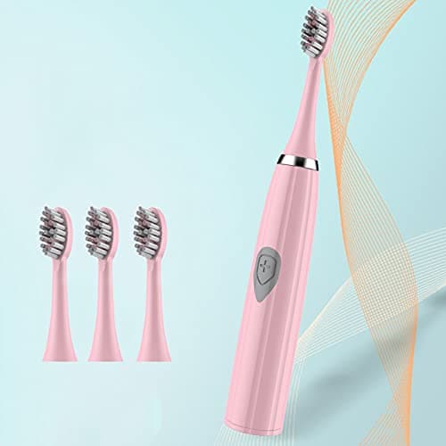 Gelb&Schwarz Battery Electric Toothbrush, 3 Pack Heads, Pink, 5 Modes, 7X Plaque Removal, 30 Days Use, 56g, Adult, Unisex — view 2