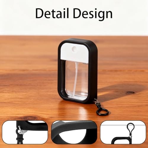 Spray Hand Sanitizer Accessories Portable Silicone Case for Travel Card Spray Bottles with Keychain Hook Refillable Perfume Hand Sanitizer Makeup Storage — view 5