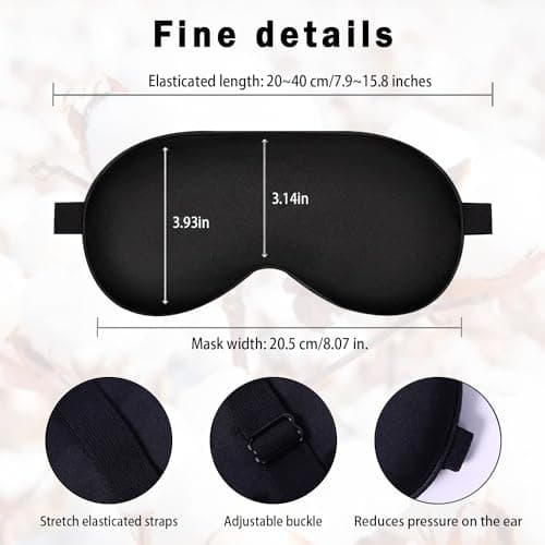 YUNYU 4 Sleep Mask, Adjustable Strap Sleeping Mask, Blackout Sleep Eye Masks for Both Men Women, Ideal Night Rest, Relaxation Meditation, nap Travel Gift. — view 2