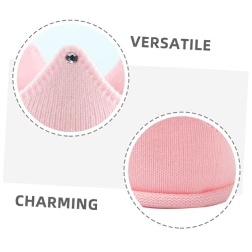 VALICLUD 2pcs Party Knitted Crown Hat, 1st Birthday Party Hat for Baby Girls, Acrylic Fabric, Lightweight, Comfortable and Breathable, Travel and Shopping Use — view 3
