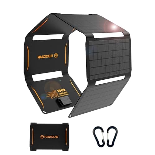FlexSolar 40W Foldable Solar Charger USB C Portable Solar Panel Camping
