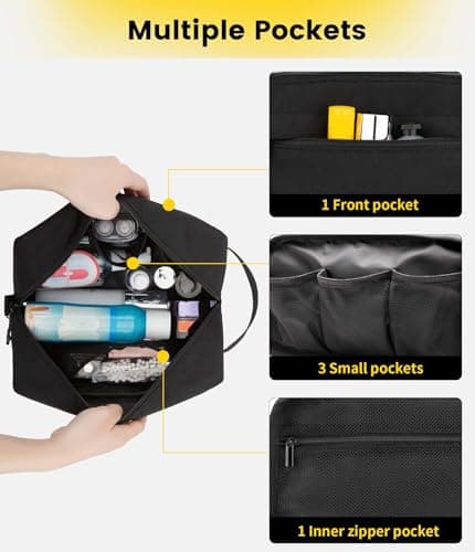 Vorspack Water Resistant Travel Toiletry Bag for Men Women - Medium & Black — view 3