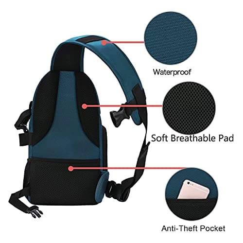 MOSISO Camera Sling Bag, DSLR/SLR/Mirrorless Camera Backpack, Deep Teal — view 4