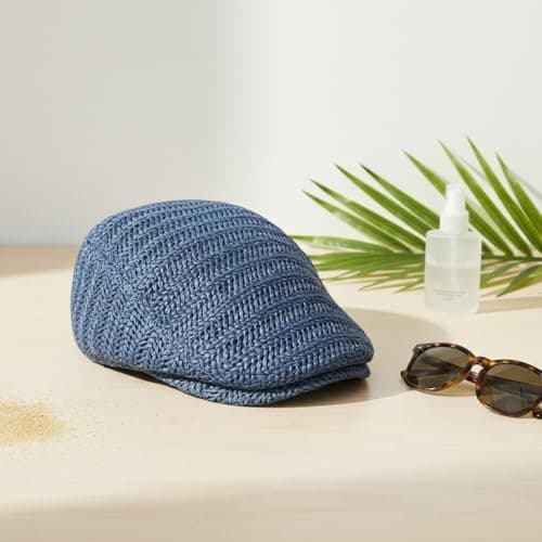 Vobumix Straw Newsboy Cap Vintage Painter Hat Travel Flat Cap for Summer Holiday Vacation Beach Sun Protection Accessories — view 4