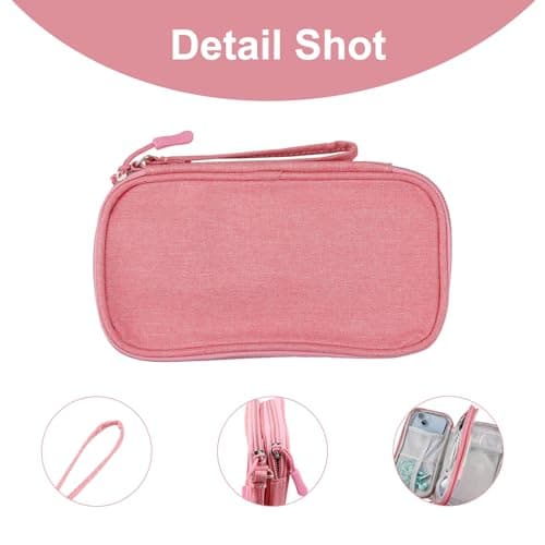 Hopzab Double Layered Digital Storage Bag, Electronics Accessories Organiser Bag,Travel Cable Organiser, Portable Electronics Accessories Organizeres, Small Gadget Cable Bag Pouch(Pink) — view 3