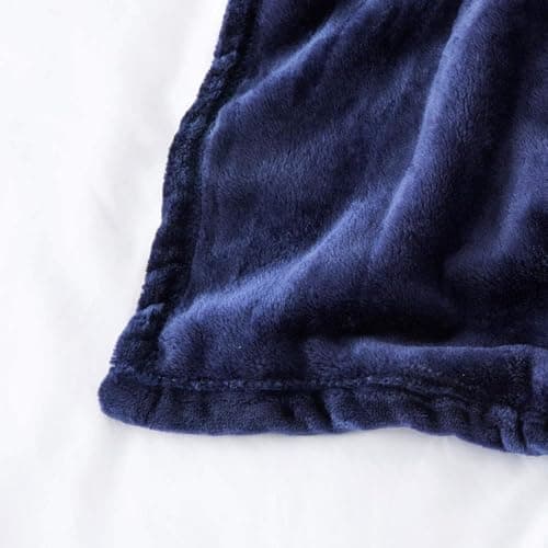MOONLIGHT20015 Silk Touch Warm 2 Pack Fleece Blankets - 400 GSM Throws for Sofa Fluffy Blanket Bed Throw for Bedroom, Couch, Travel, Kids, Bedroom Accessories Navy, Twin/Double (150 X 200CM) — view 6
