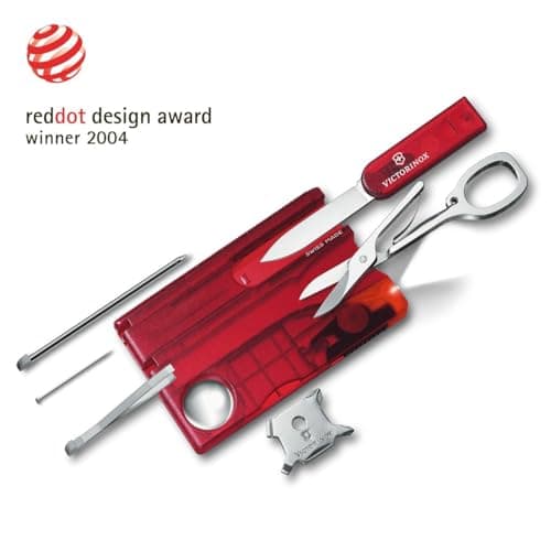 Victorinox Swiss Card Lite Multitool, 13 Functions, LED, Red Transparent — view 3