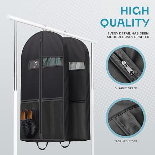 1PC Suit Bag for Man 60x110cm, Reusable Suit Carriers with Zipper Pocket — view 3