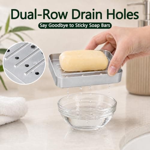 Aluminum Travel Soap Case Metal Soap Box Holder with Lid Container Silver — view 5
