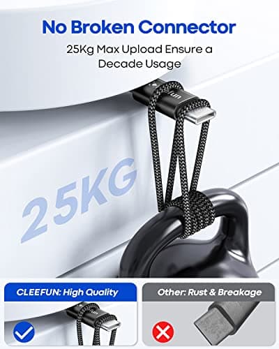 CLEEFUN 1m/3ft, 5-Pack USB C Cable, USB A to Type C Cable Fast Charging — view 6