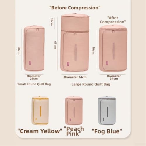Self-Compression Storage Bags 68x34cm Space Saving(Small - Pink) — view 3