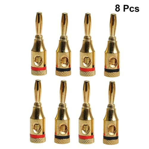 Gold Plated Banana Plug Connector 8 Pack 4mm for Metal Speaker Cable — view 5